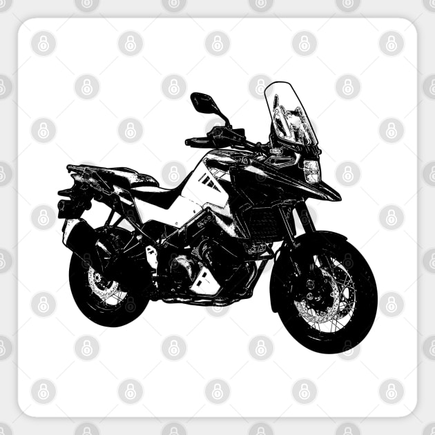 V Strom 1050XT Bike Black and White Magnet by KAM Std